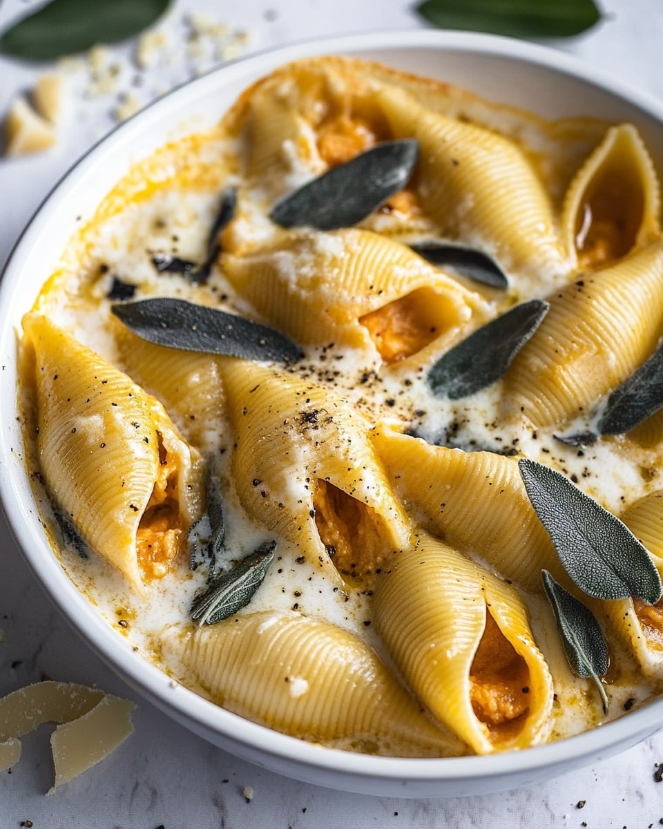 Butternut Squash Stuffed Shells with Sage and Bechamel Recipe