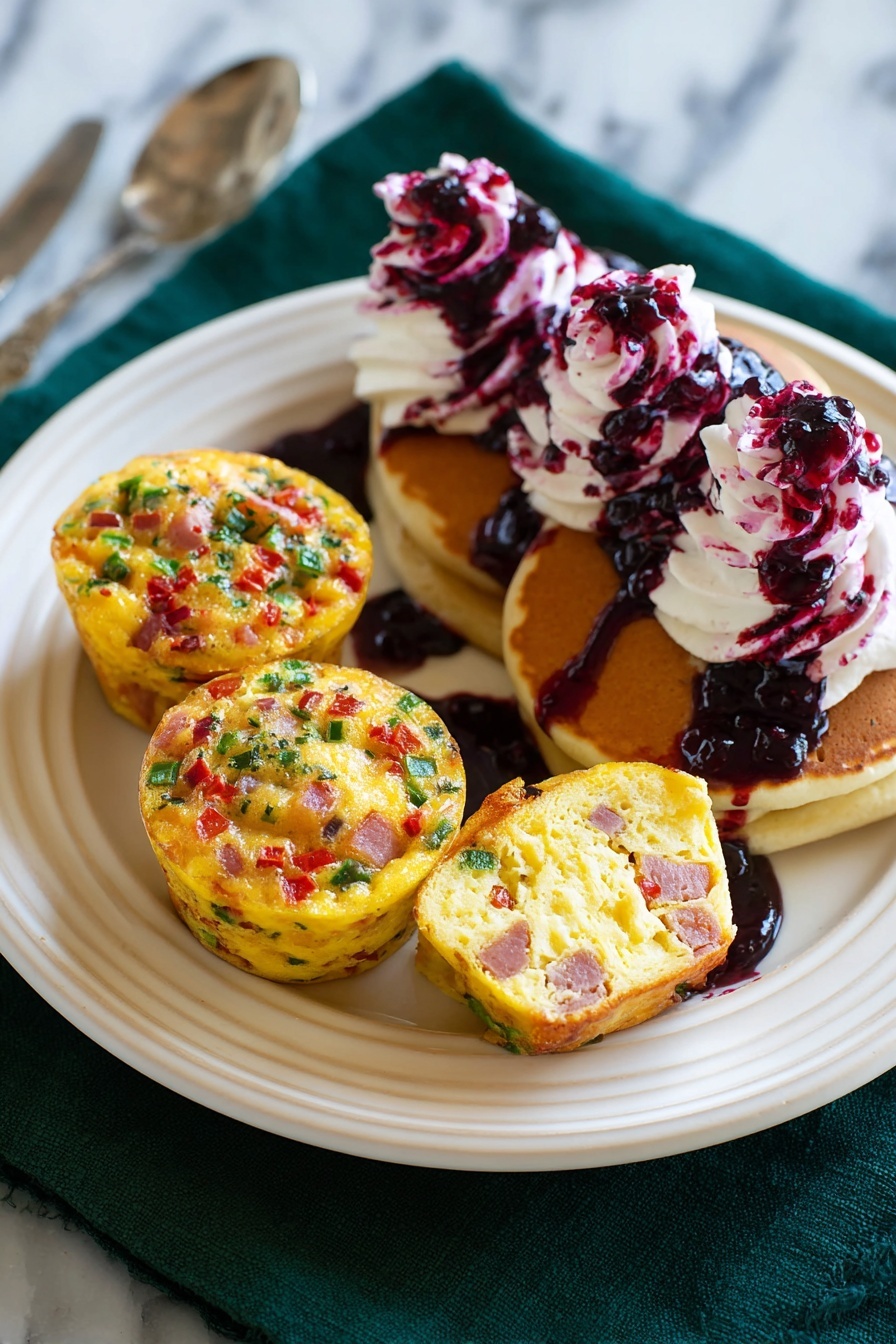 Egg Muffins with Ham and Cheese, breakfast egg muffins, savory breakfast bites, make-ahead breakfast recipes, easy brunch ideas - A white plate holds twelve small, round egg muffins arranged in a loose circle with some overlapping, each muffin showing a mix of yellow egg base with bright red bell pepper pieces, green herbs, and small bits of cheese baked inside. The muffins have a soft, slightly bumpy texture, and the plate is garnished with green parsley leaves scattered around and under the muffins. Around the plate, there are several whole brown and white eggs resting on a dark green cloth, and a small wooden bowl filled with shredded cheddar cheese is placed nearby. The background is a white marbled surface, creating a clean and fresh setting. photo taken with an iphone --ar 2:3 --v 7