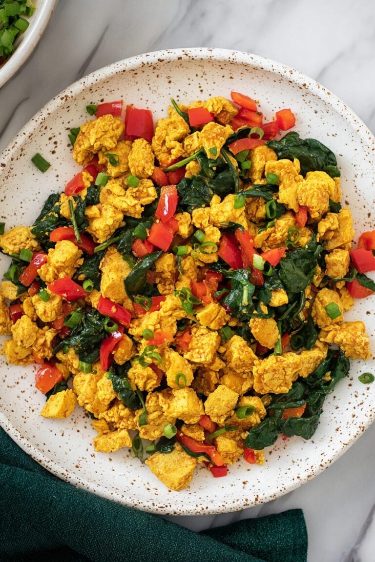 Vegan Tofu Scramble with Spinach Recipe