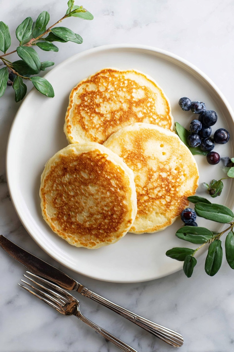 Fluffy Pancake, fluffy pancake, easy pancake recipe, soft pancake batter, weekend breakfast ideas - A stack of seven thick, golden-brown pancakes sits on a white plate, each layer fluffy with soft, porous texture. The top pancake is topped with a square pat of melting butter and is drizzled with amber syrup, which also pools around the base. A wedge is cut out of the stack showing the soft inner layers. In the foreground, closer pieces of pancake rest on the plate. The background shows blurred colorful berries and an orange drink, all set on a white marbled surface. photo taken with an iphone --ar 2:3 --v 7