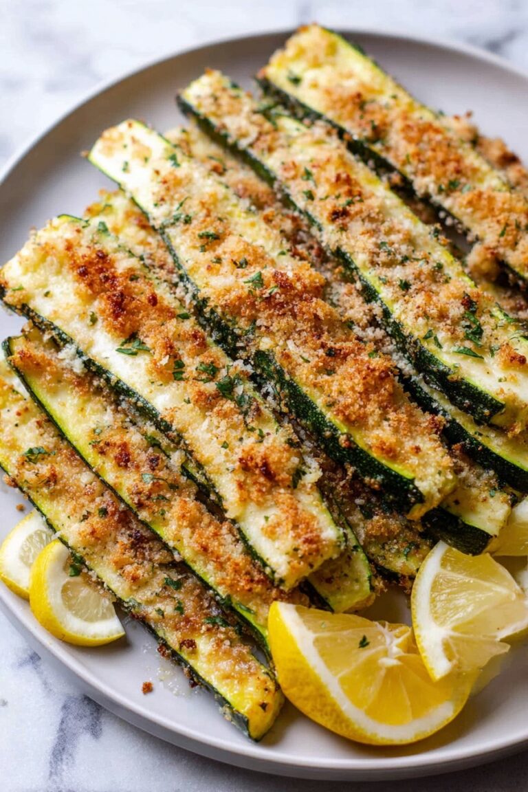 Garlic Parmesan Roasted Zucchini Spears Recipe