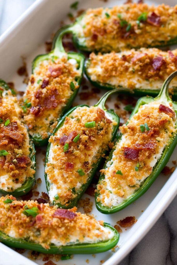 Baked Jalapeno Poppers with Bacon and Cheese Recipe