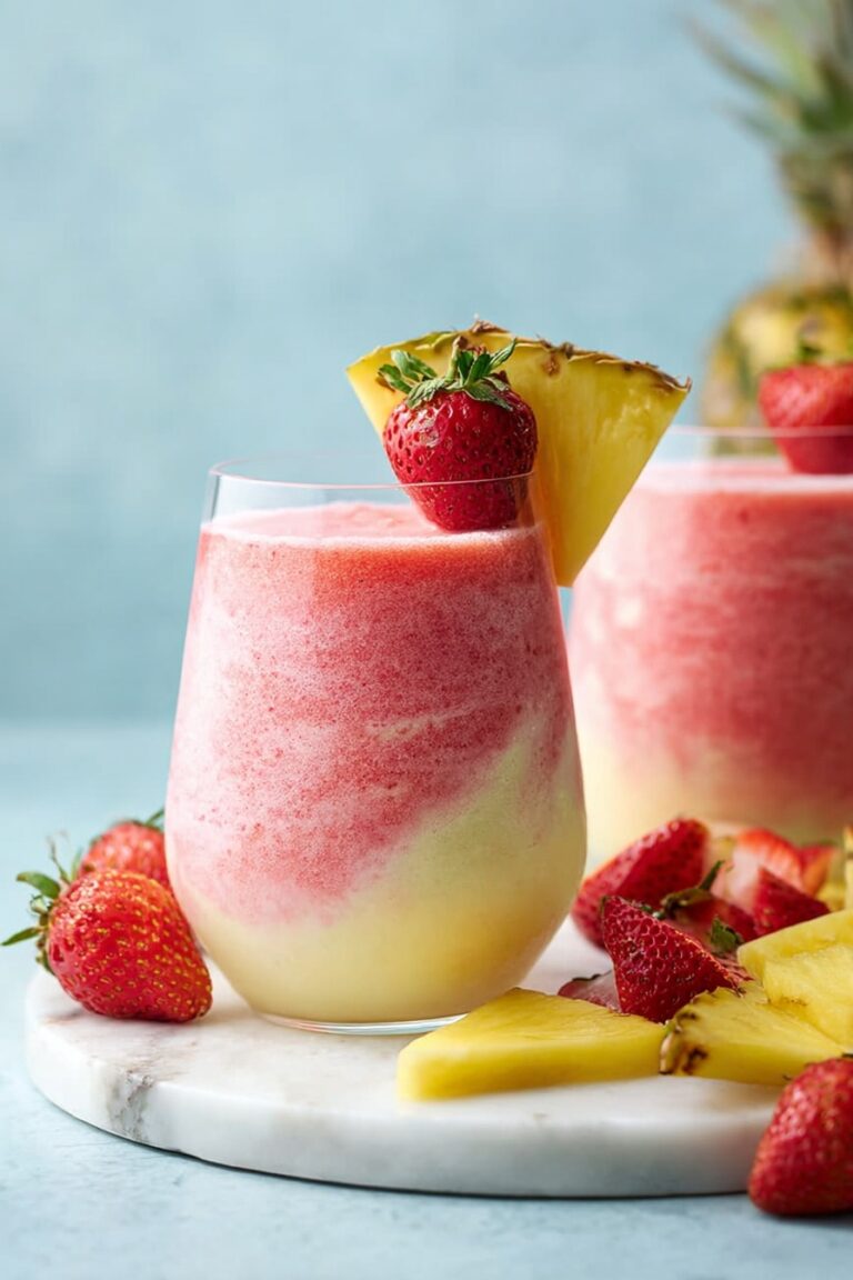Lava Flow Drink Recipe with Strawberries and Pineapple Recipe
