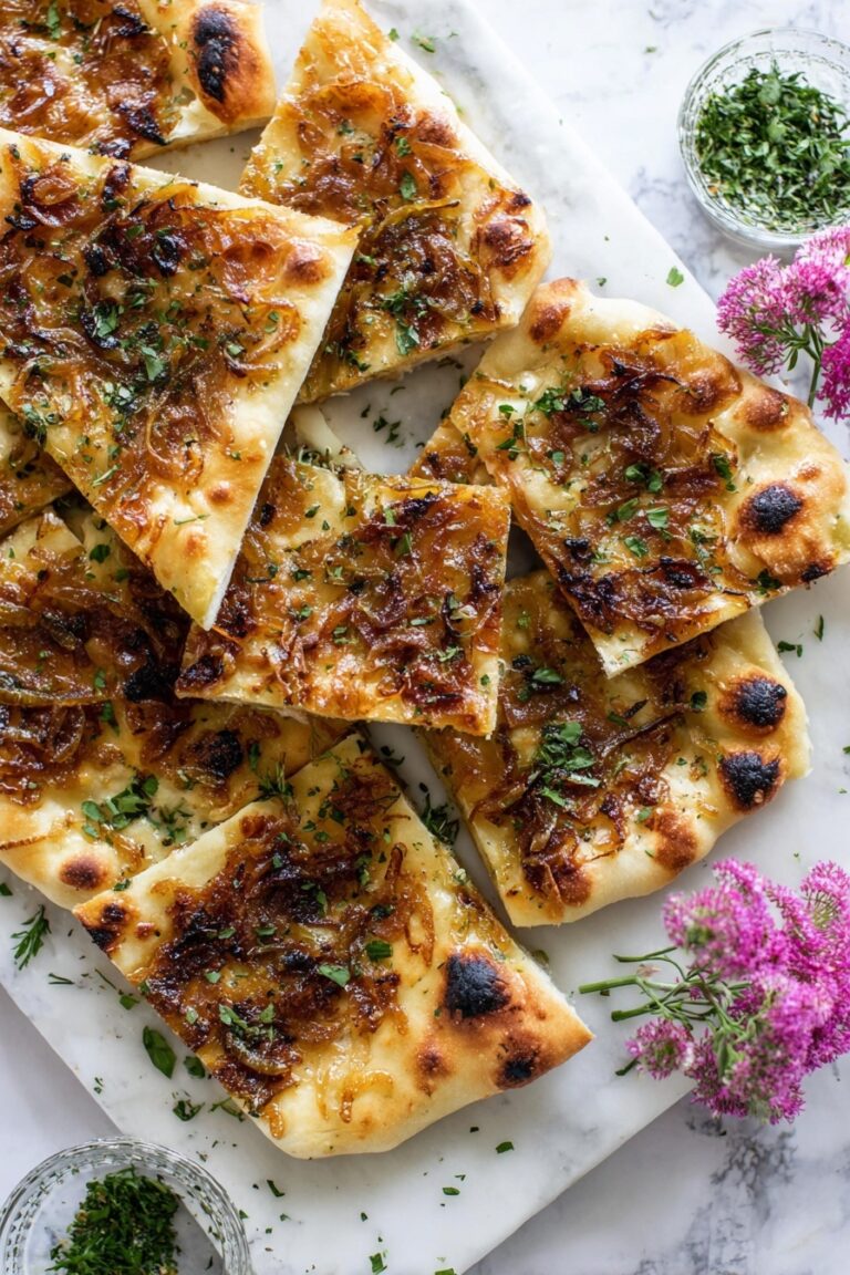 Grilled Focaccia with Caramelized Onions Recipe