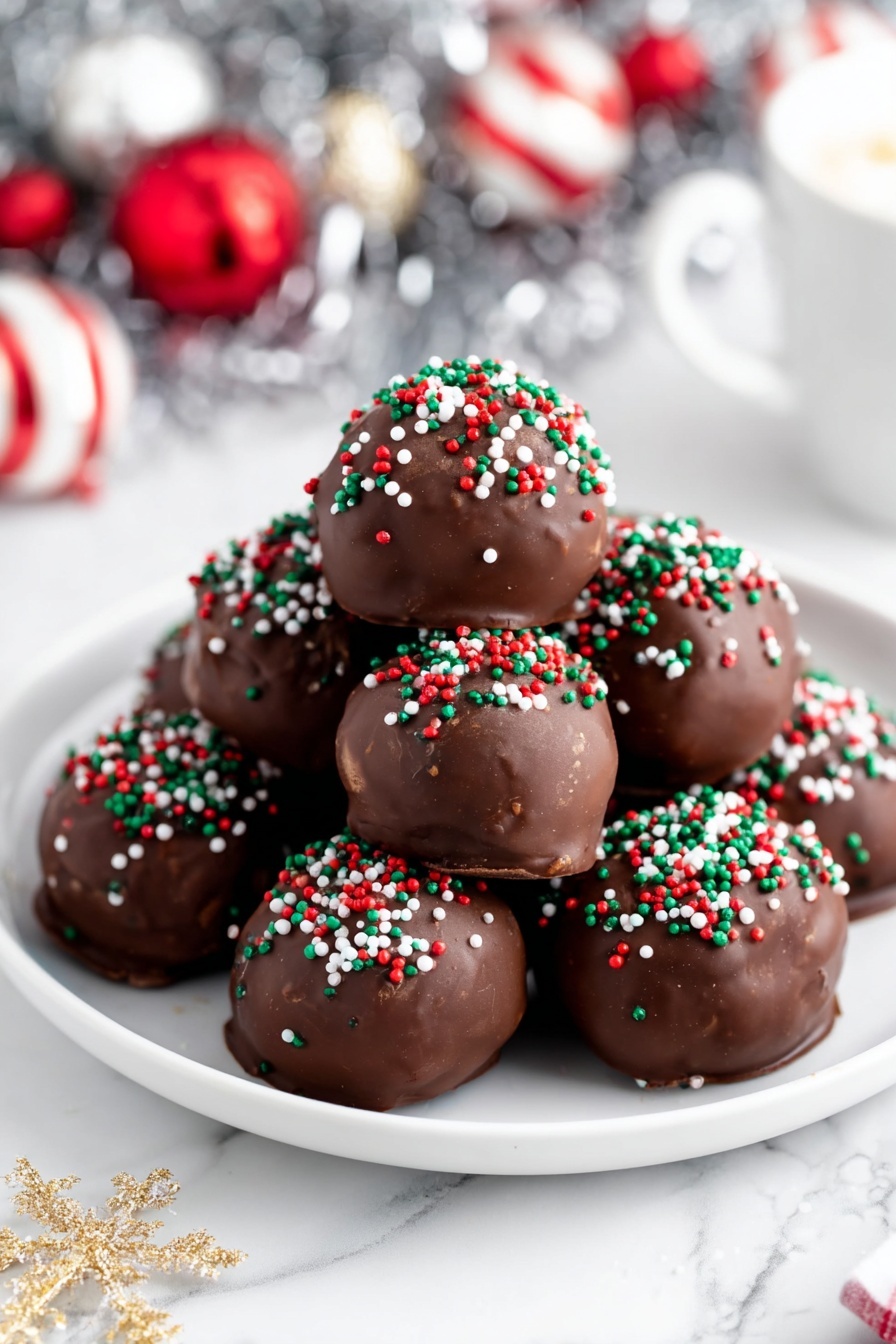 Chocolate Coated Pecan Pie Balls Recipe - Serving Suggestion