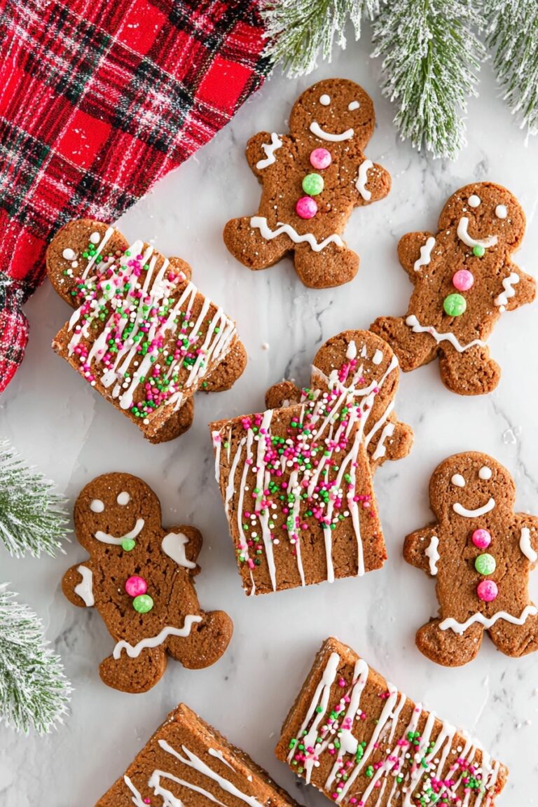 Gingerbread Blondies with White Chocolate Drizzle Recipe