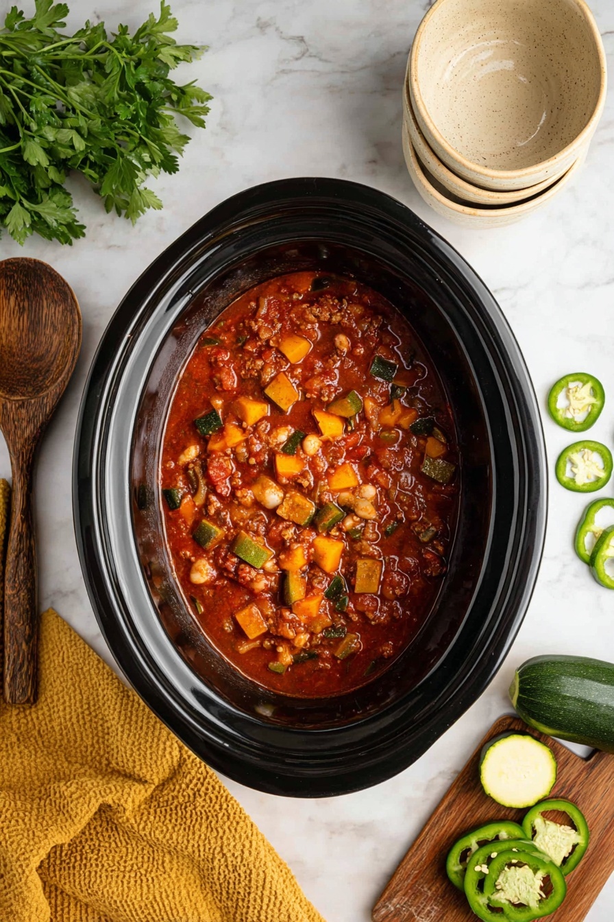 Slow Cooker Vegetarian Chili Recipe - Serving Suggestion