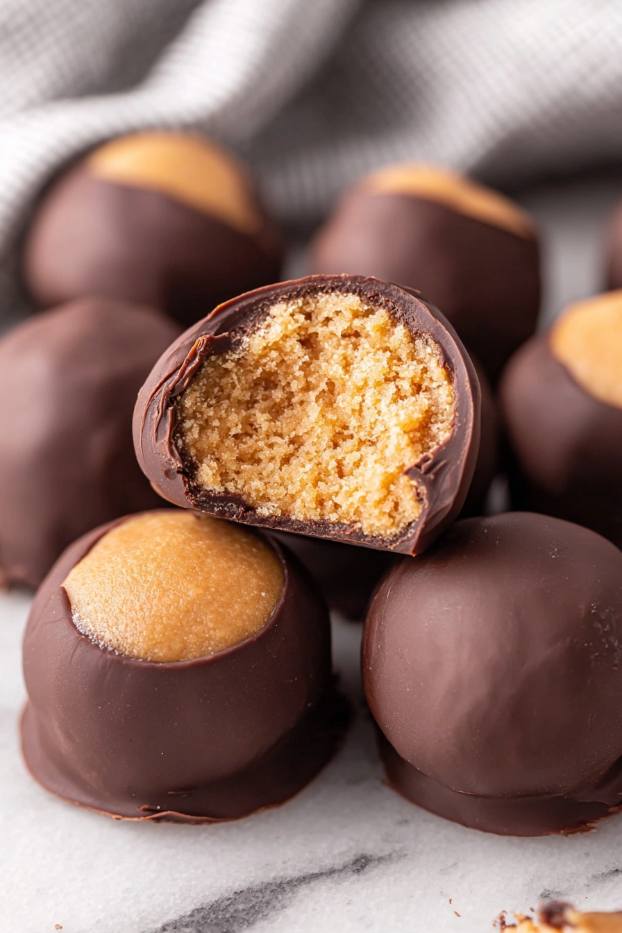 Easy Chocolate Peanut Butter Buckeyes Recipe - Recipe Image