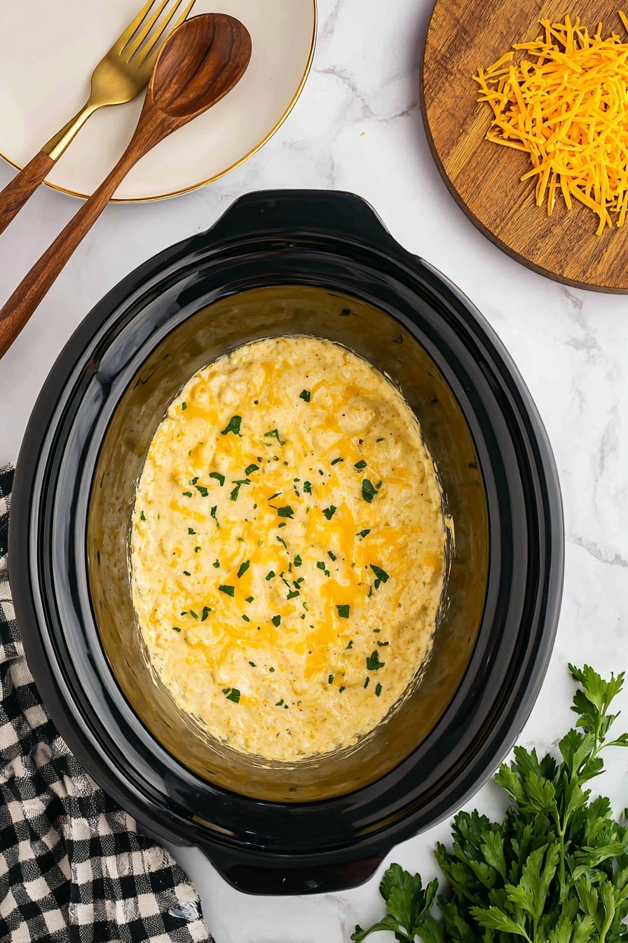 Slow Cooker Hash Brown Casserole Recipe - Serving Suggestion