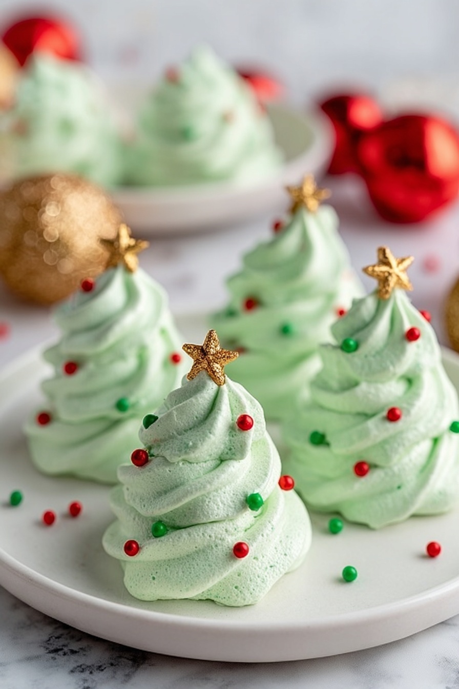 Meringue Christmas Tree Cookies Recipe - Serving Suggestion