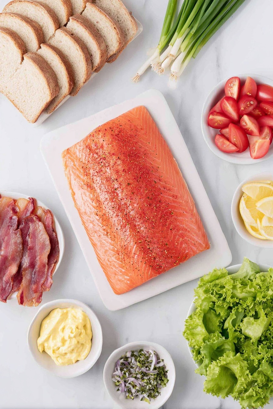 Grilled Salmon BLT with Charred Scallion Mayo Recipe - Ingredients
