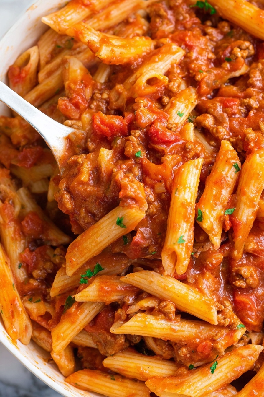 Sloppy Joe Pasta Skillet Recipe - Serving Suggestion