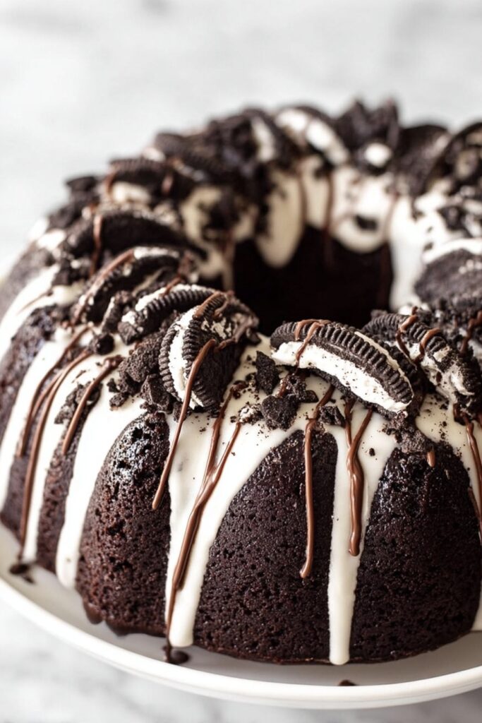 Oreo Bundt Cake with Chocolate Frosting Recipe