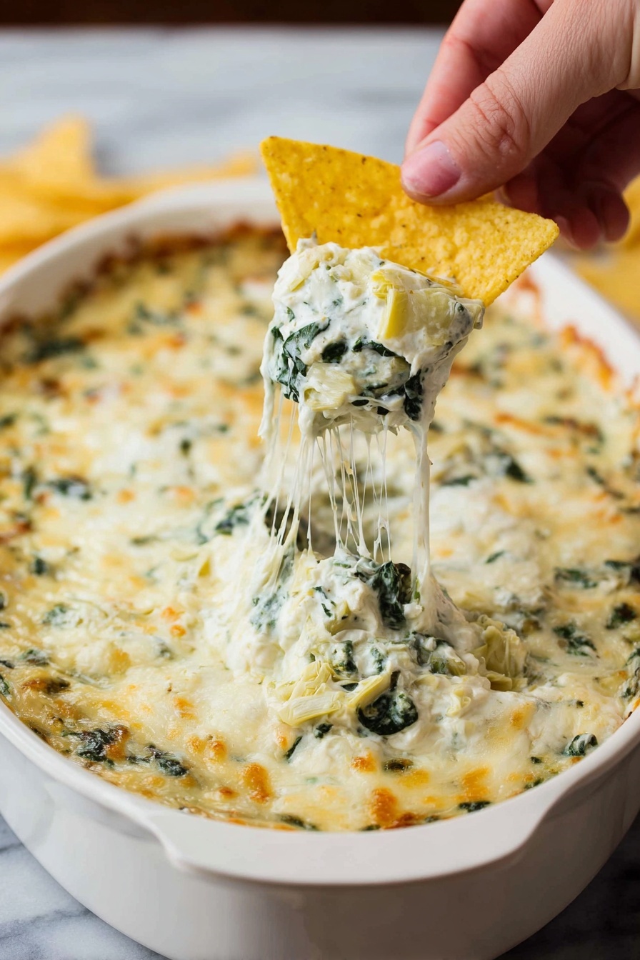 Easy Spinach Artichoke Dip Recipe - Serving Suggestion
