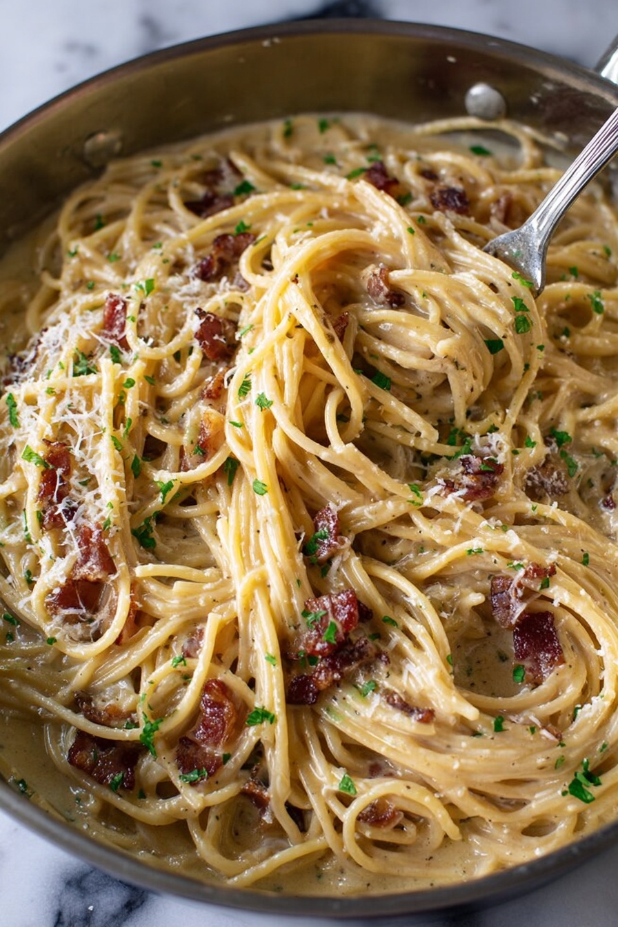 Miso Bacon Pasta Carbonara Recipe - Recipe Image