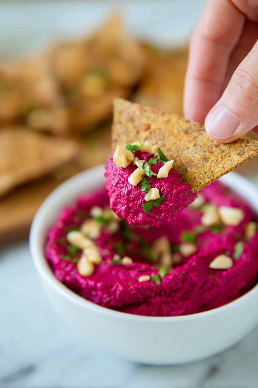 Roasted Beet Hummus Recipe - Serving Suggestion