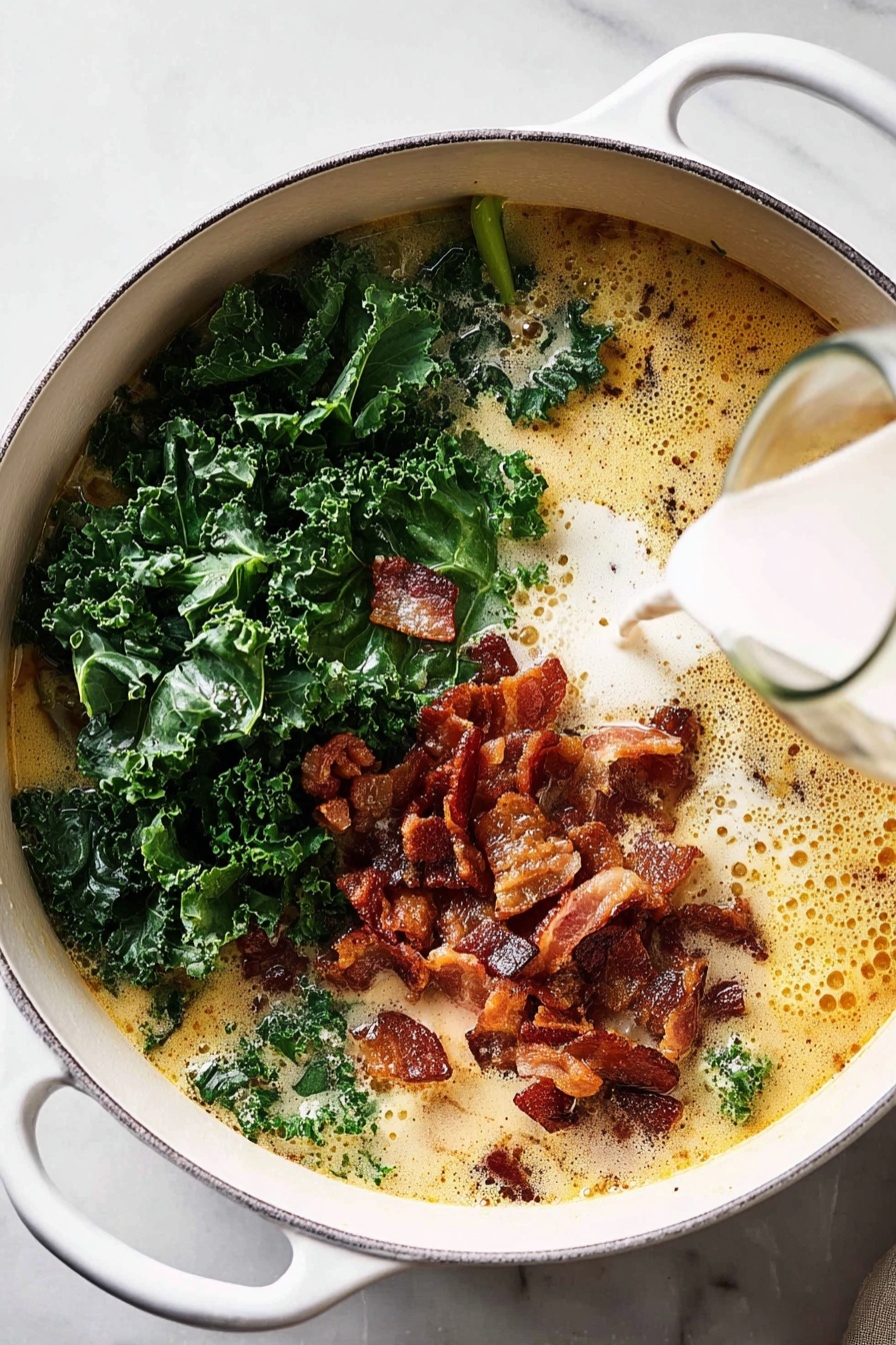 Zuppa Toscana Soup with Kale and Sausage Recipe - Step by Step Instructions