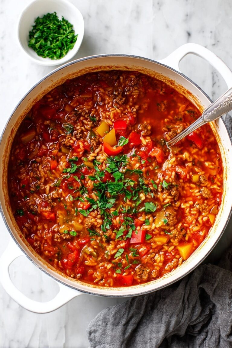 Stuffed Pepper Soup with Rice Recipe