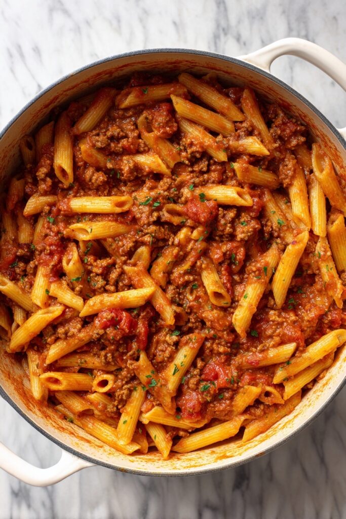 Sloppy Joe Pasta Skillet Recipe