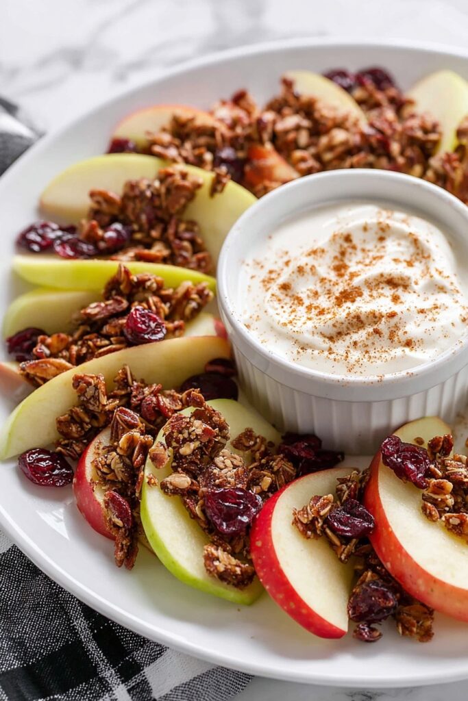 Healthy Apple Nachos with Yogurt Drizzle Recipe