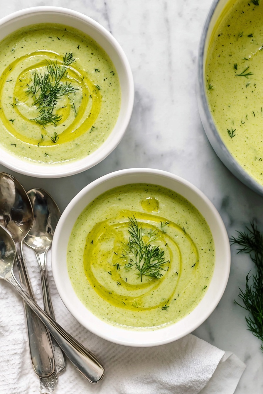 Creamy Zucchini Soup with Herbs Recipe - Serving Suggestion