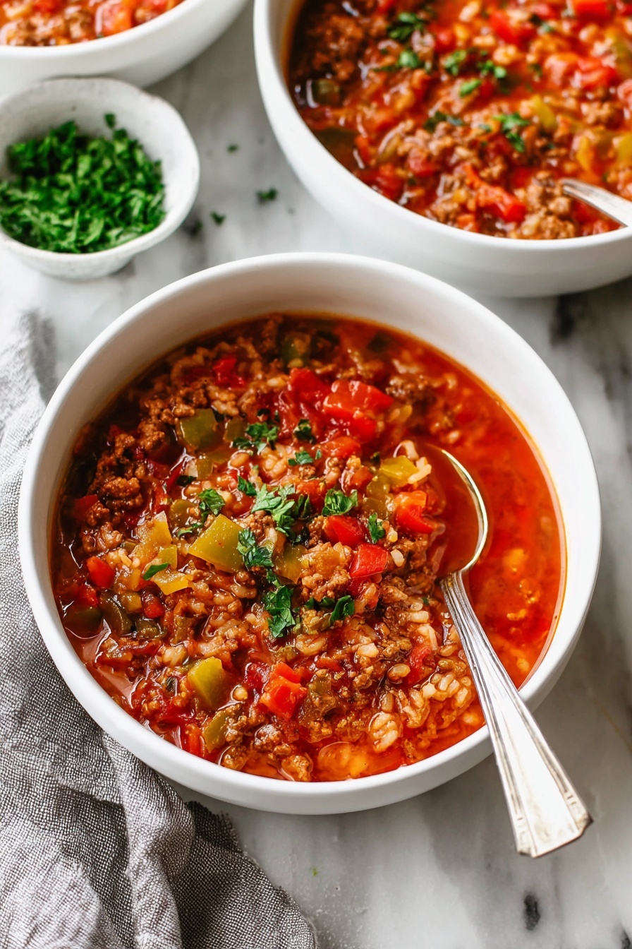 Stuffed Pepper Soup with Rice Recipe - Serving Suggestion