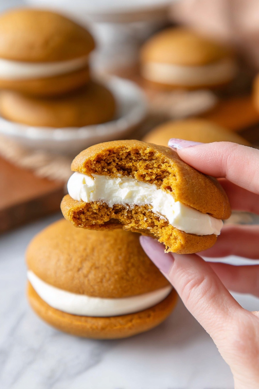 Pumpkin Whoopie Pies with Marshmallow Filling Recipe - Serving Suggestion