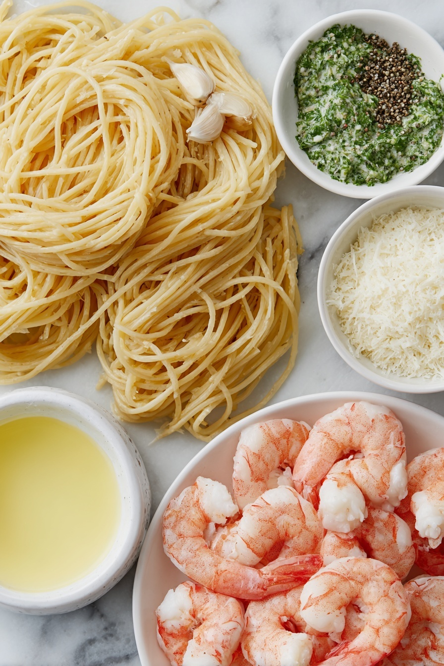 Creamy Garlic Shrimp Pasta Recipe - Ingredients