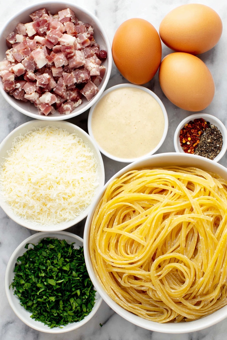 Miso Bacon Pasta Carbonara Recipe - Ingredients