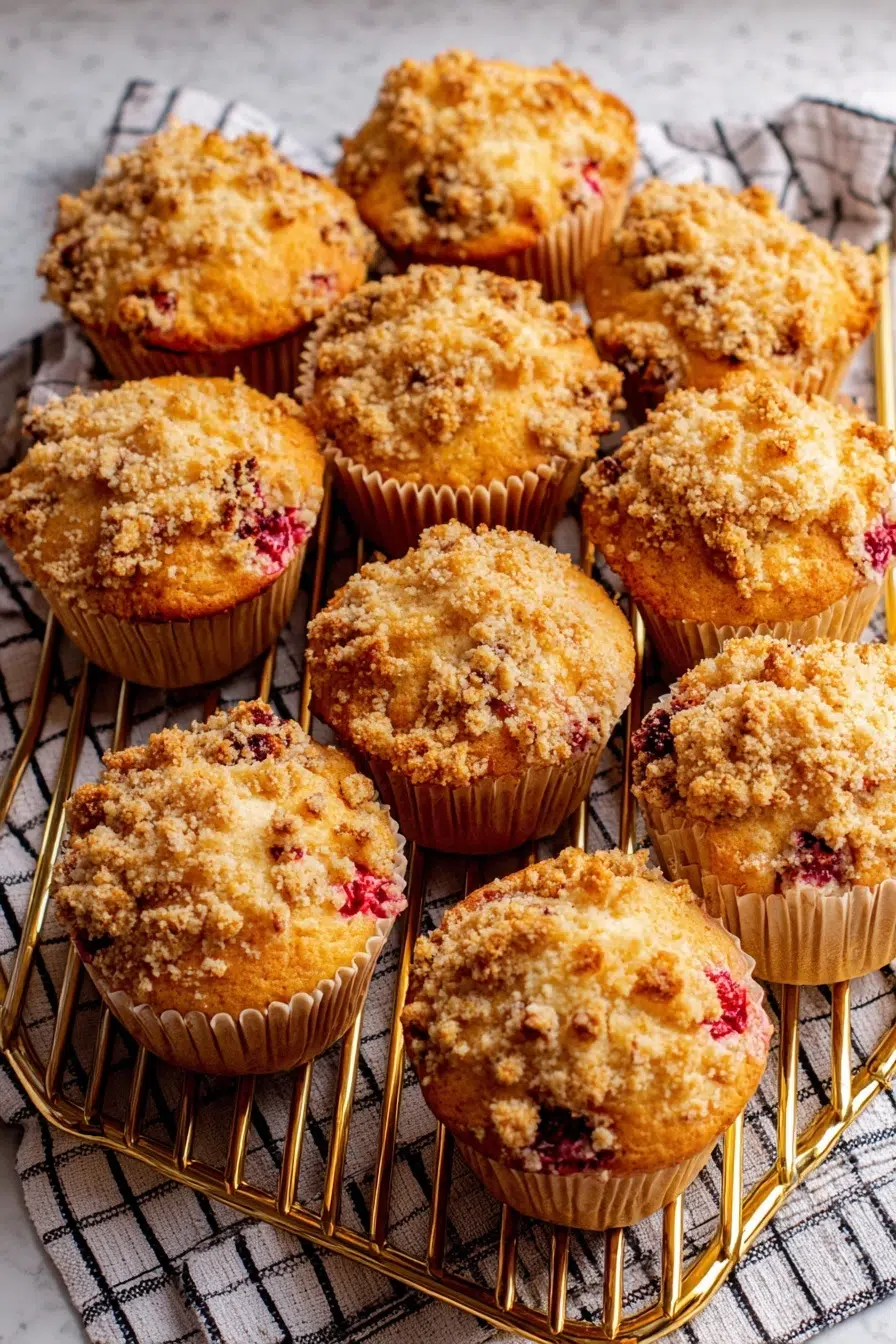 Rhubarb Strawberry Walnut Muffins Recipe