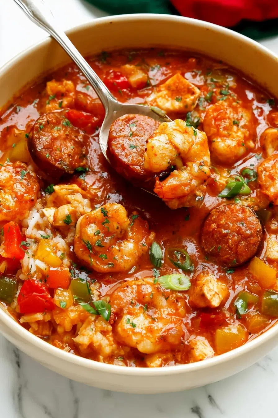 Spicy Chicken and Sausage Jambalaya Soup Recipe